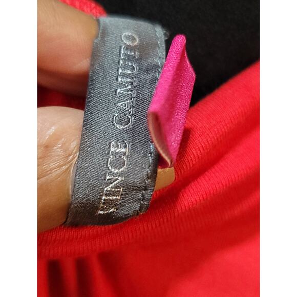 Vince Camuto Blouse Women's Size Small Red Rayon Mock Neck Party Cocktail - Picture 8 of 11